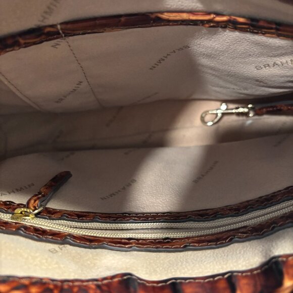 BRAHMIN Shayna Leather Crossbody Pecan Melbourne - Picture 5 of 5